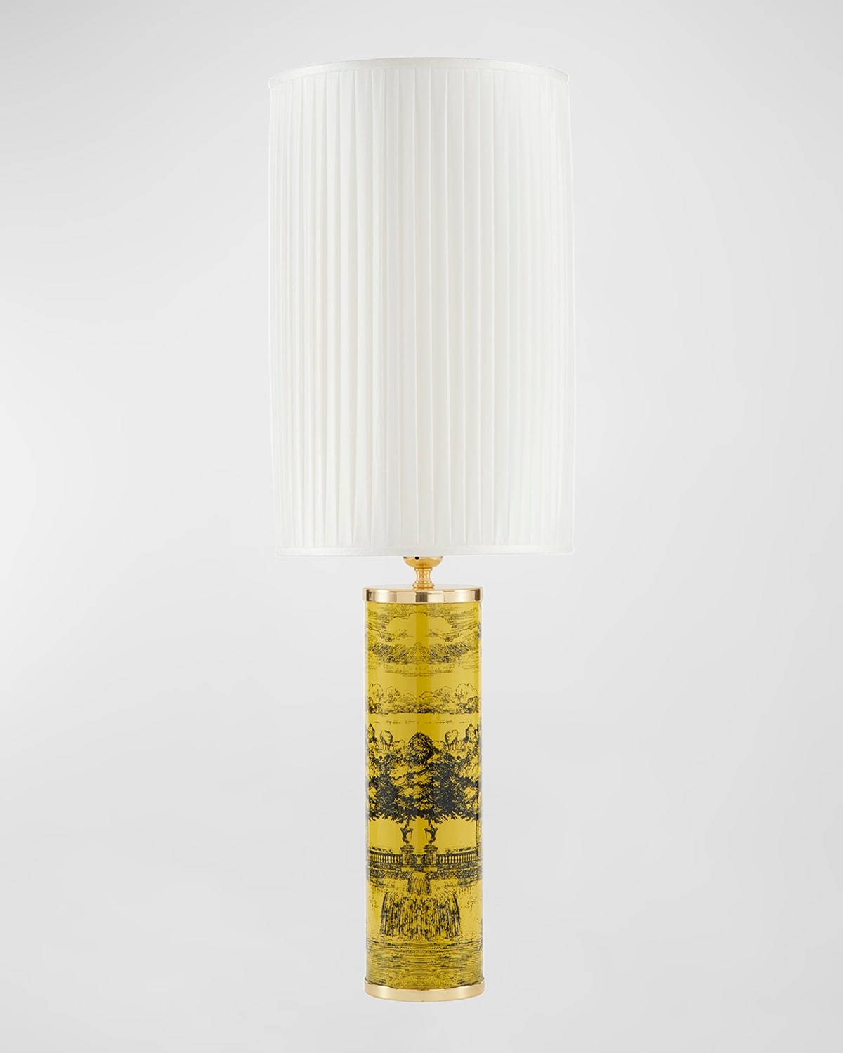 Fornasetti Cylindrical Pleated Lampshade In White