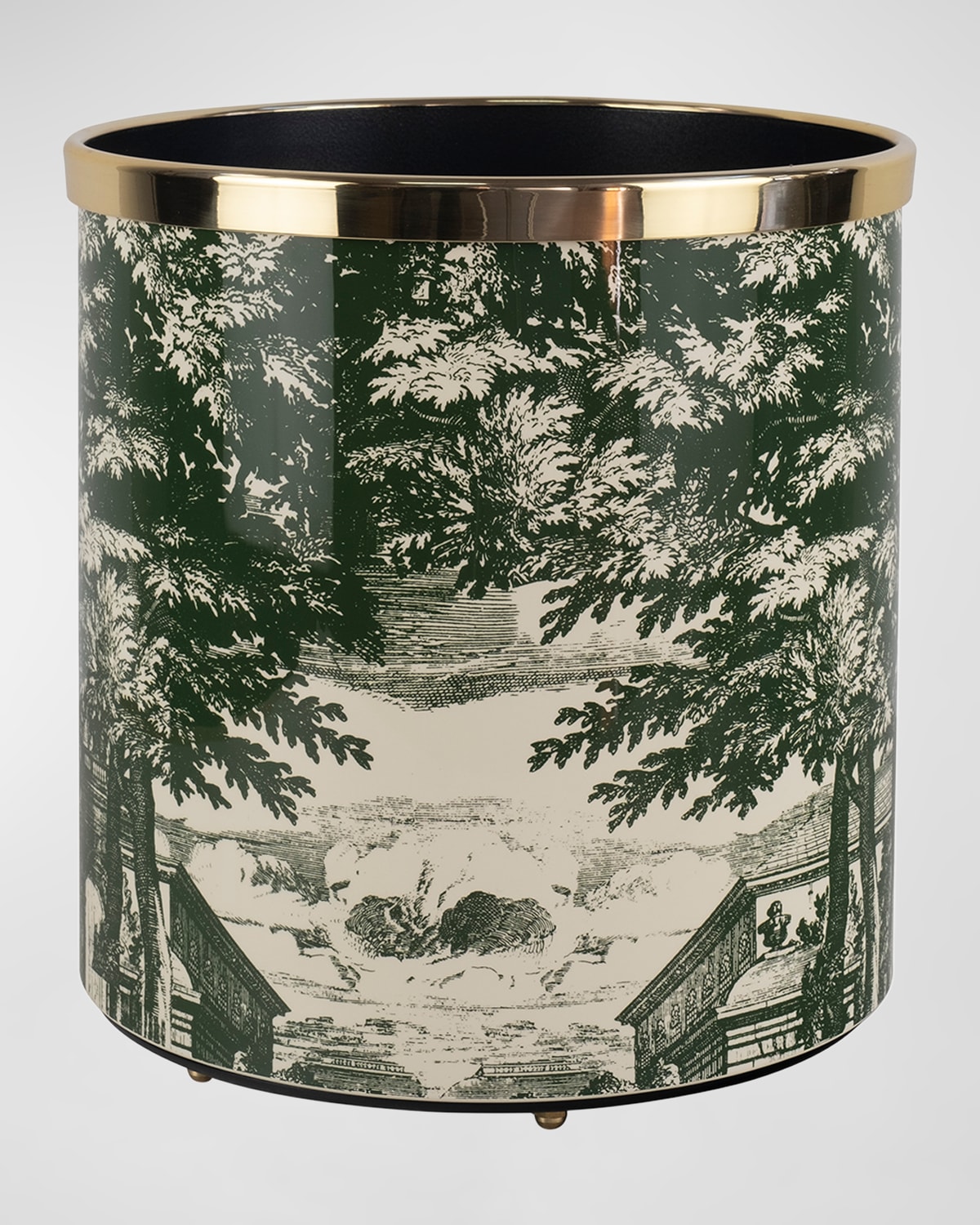 Fornasetti Paper Basket - Giardino Settecentesco Green Ivory In Multi