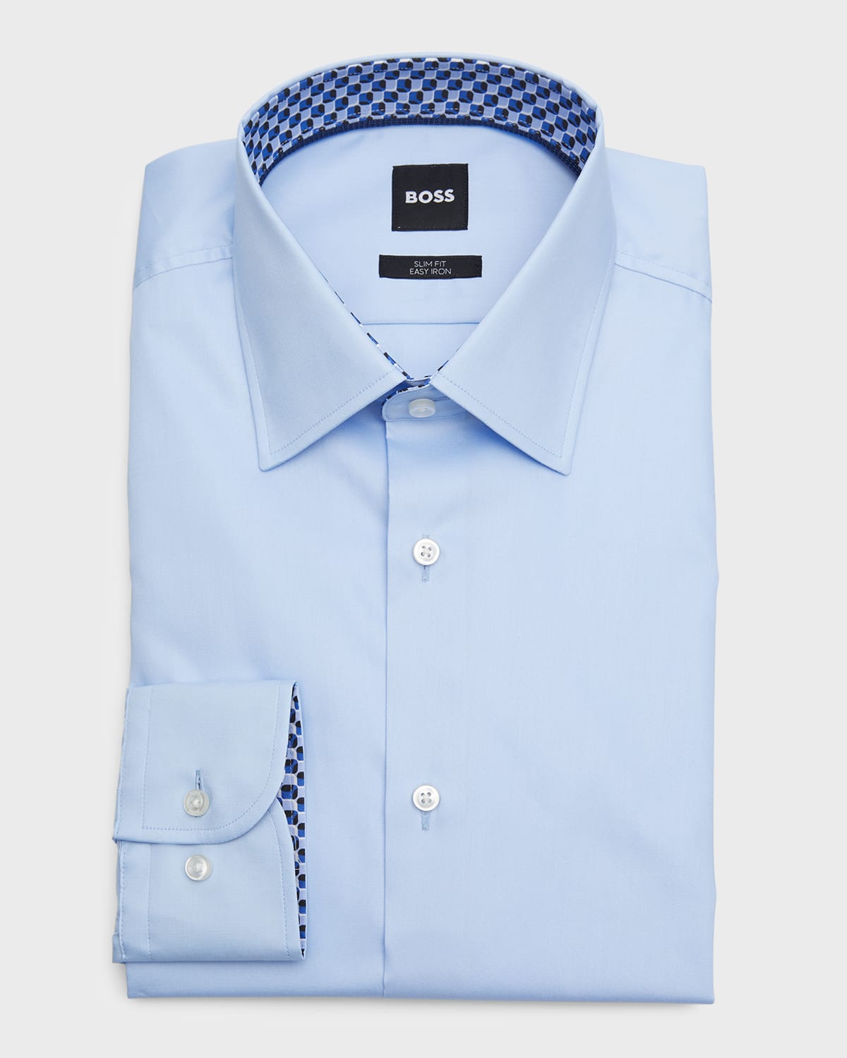 BOSS - Slim-fit shirt in easy-iron cotton-blend poplin