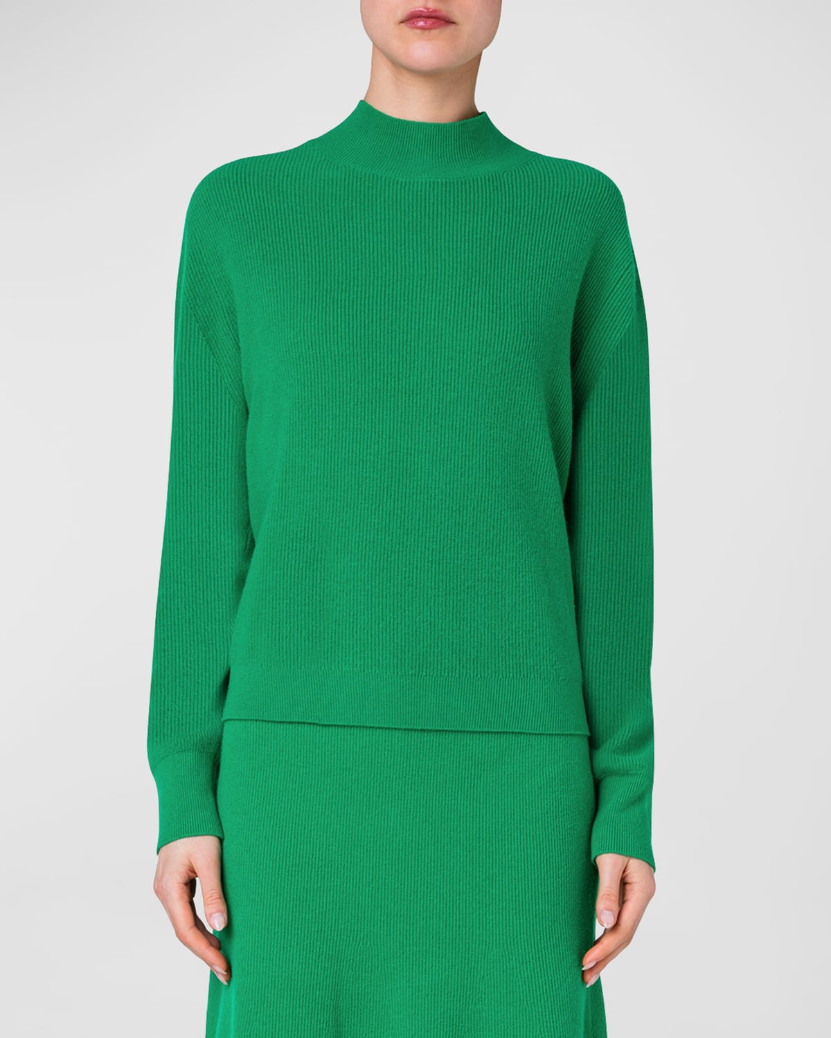 Akris punto Cashmere Blend Ribbed Knit Sweater Smart Closet