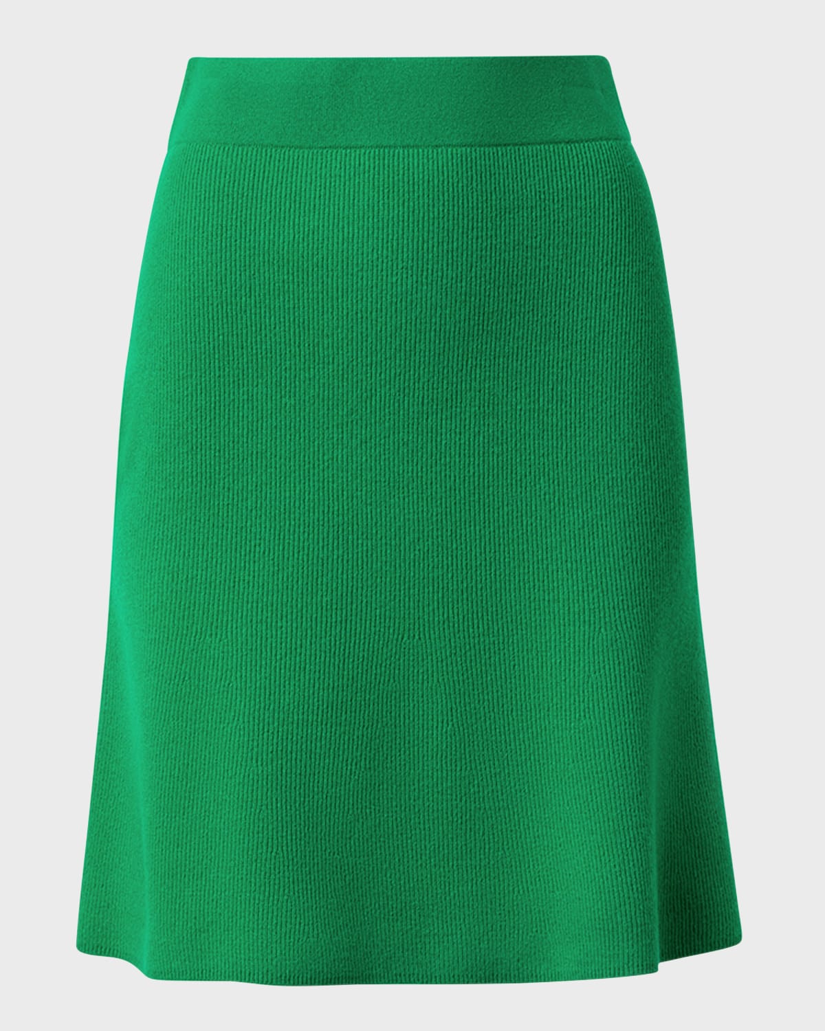 Cashmere-Wool Ribbed Knit A-Line Mini Skirt