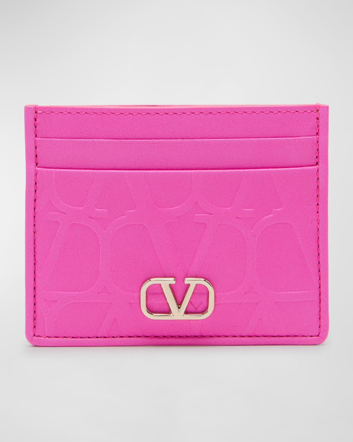 VALENTINO GARAVANI Card case TOILE ICONOGRAPHE in light brown/ pink