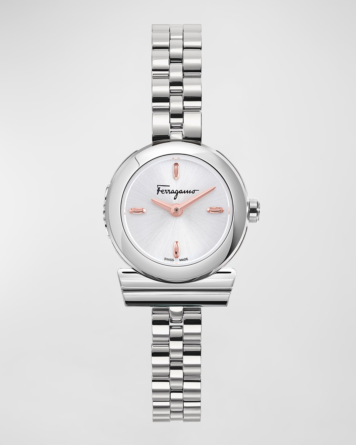 22.5mm Gancino Watch with Bracelet Strap, Silver