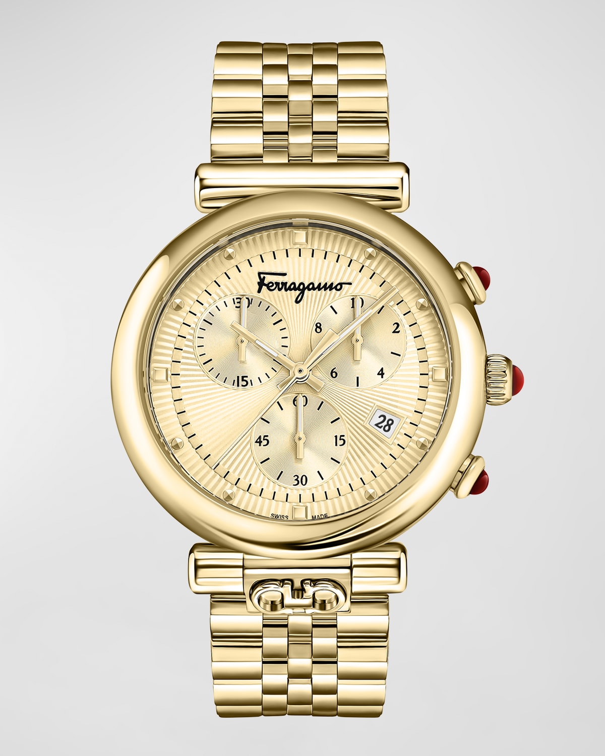 40m Ferragamo Ora Chronograph Watch, Yellow Gold