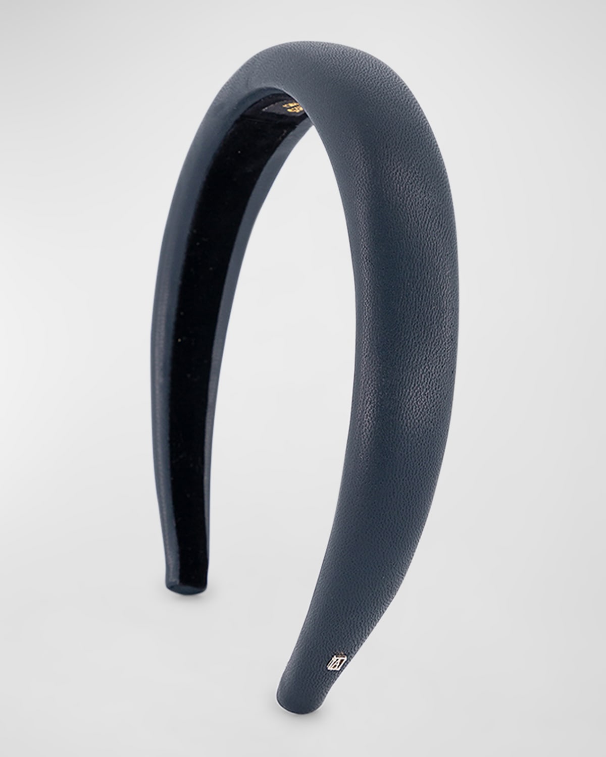 Alexandre De Paris Padded Navy Leather Headband