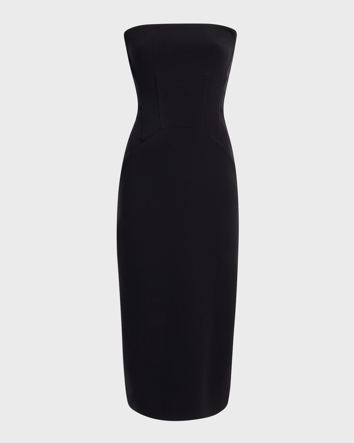 ANOTHER TOMORROW DOPPIO STRUCTURED WOOL MIDI DRESS