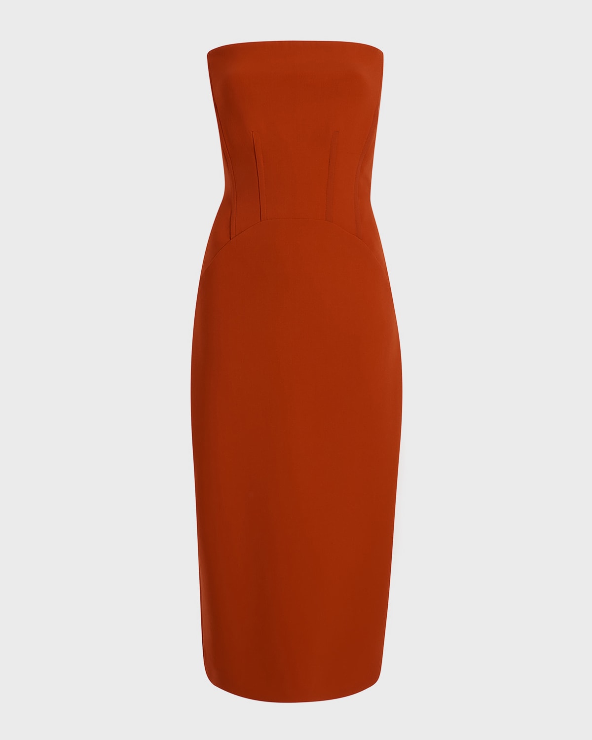 ANOTHER TOMORROW DOPPIO STRUCTURED WOOL MIDI DRESS