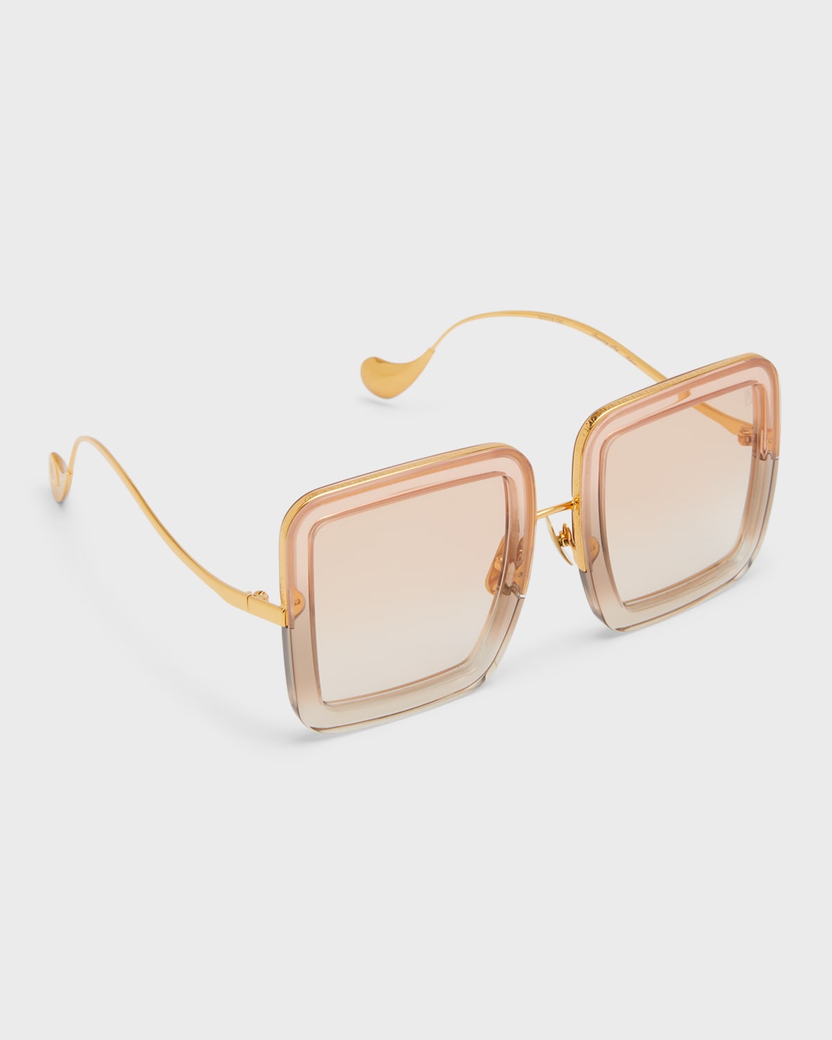 Shop Anna-karin Karlsson Beaming Sky Square Mixed-media Sunglasses In Tobacco