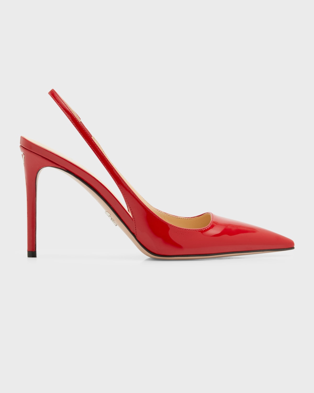 PRADA PATENT LEATHER STILETTO SLINGBACK PUMPS