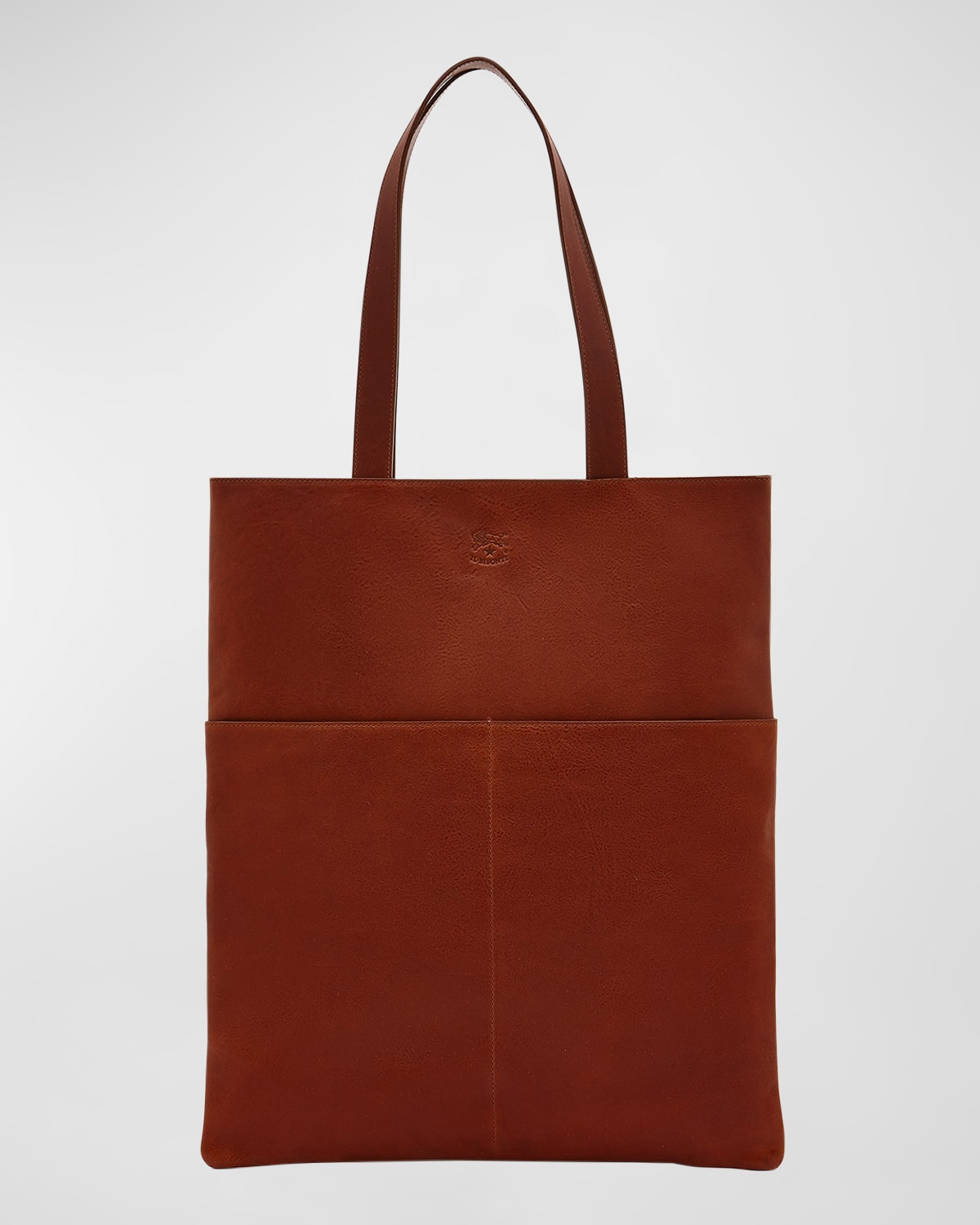 Shop Il Bisonte Men's Oriuolo Leather Tote Bag In Cognac