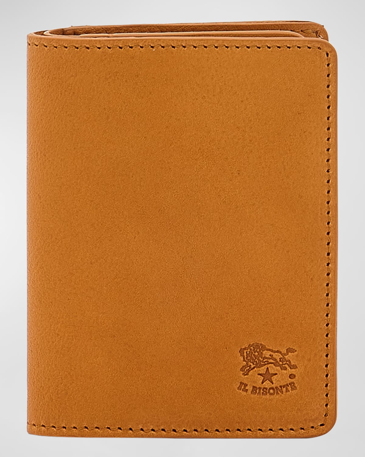 Shop Il Bisonte Men's Oriuolo Leather Bifold Card Holder In Natural