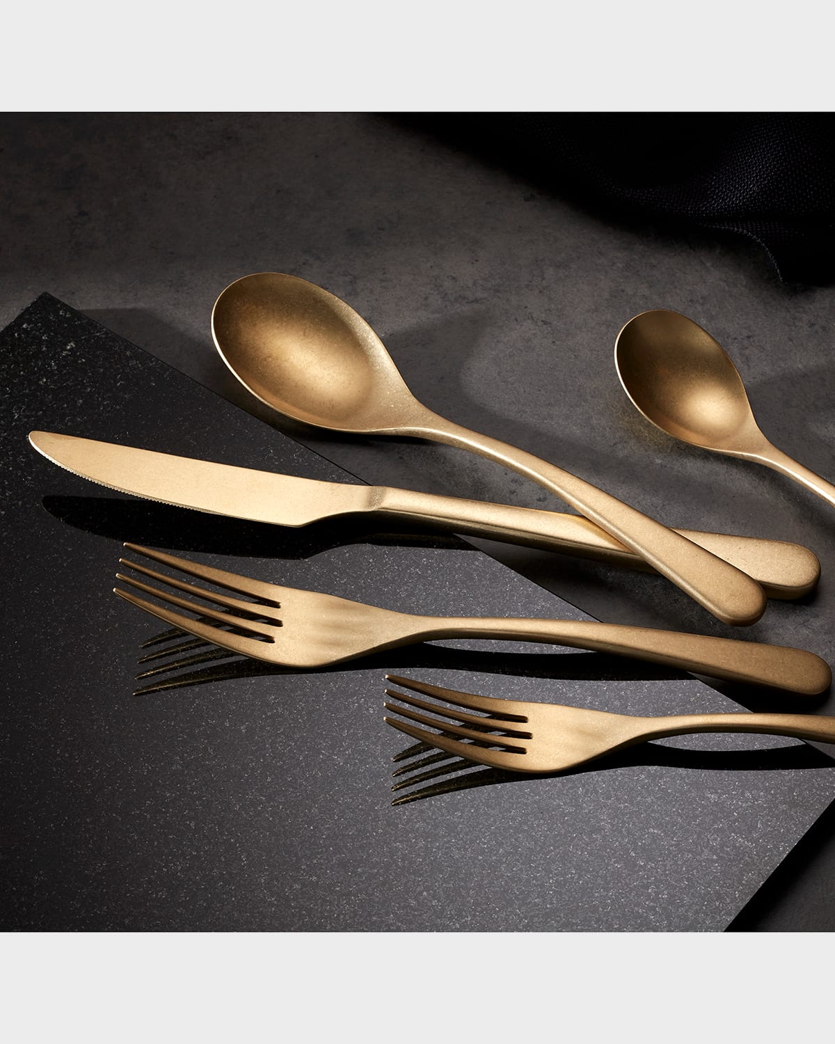 Kenbrook Champagne Tumbled 20-Piece Everyday Flatware Set