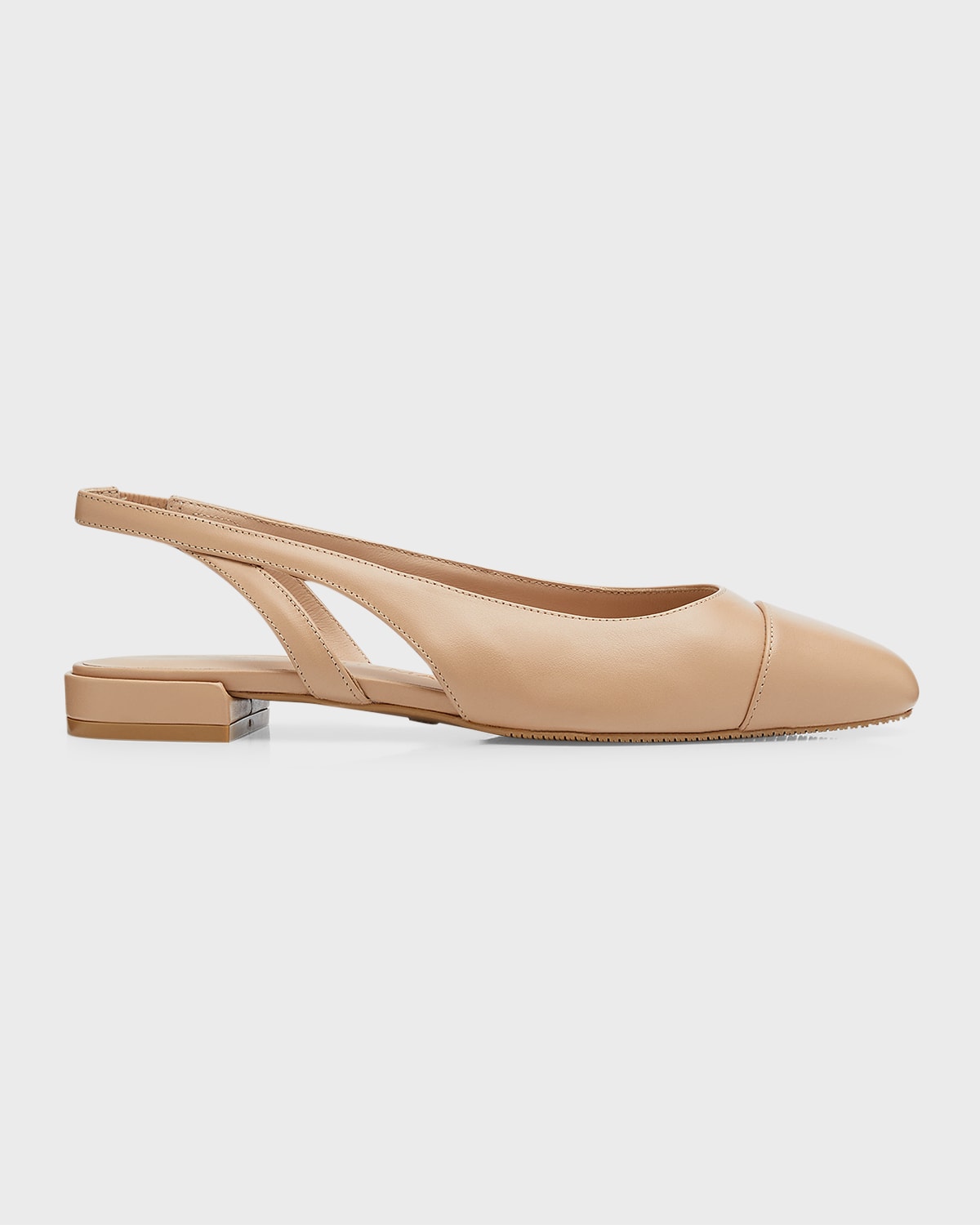 Stuart Weitzman Calfskin Slingback Ballerina Flats In Adobe