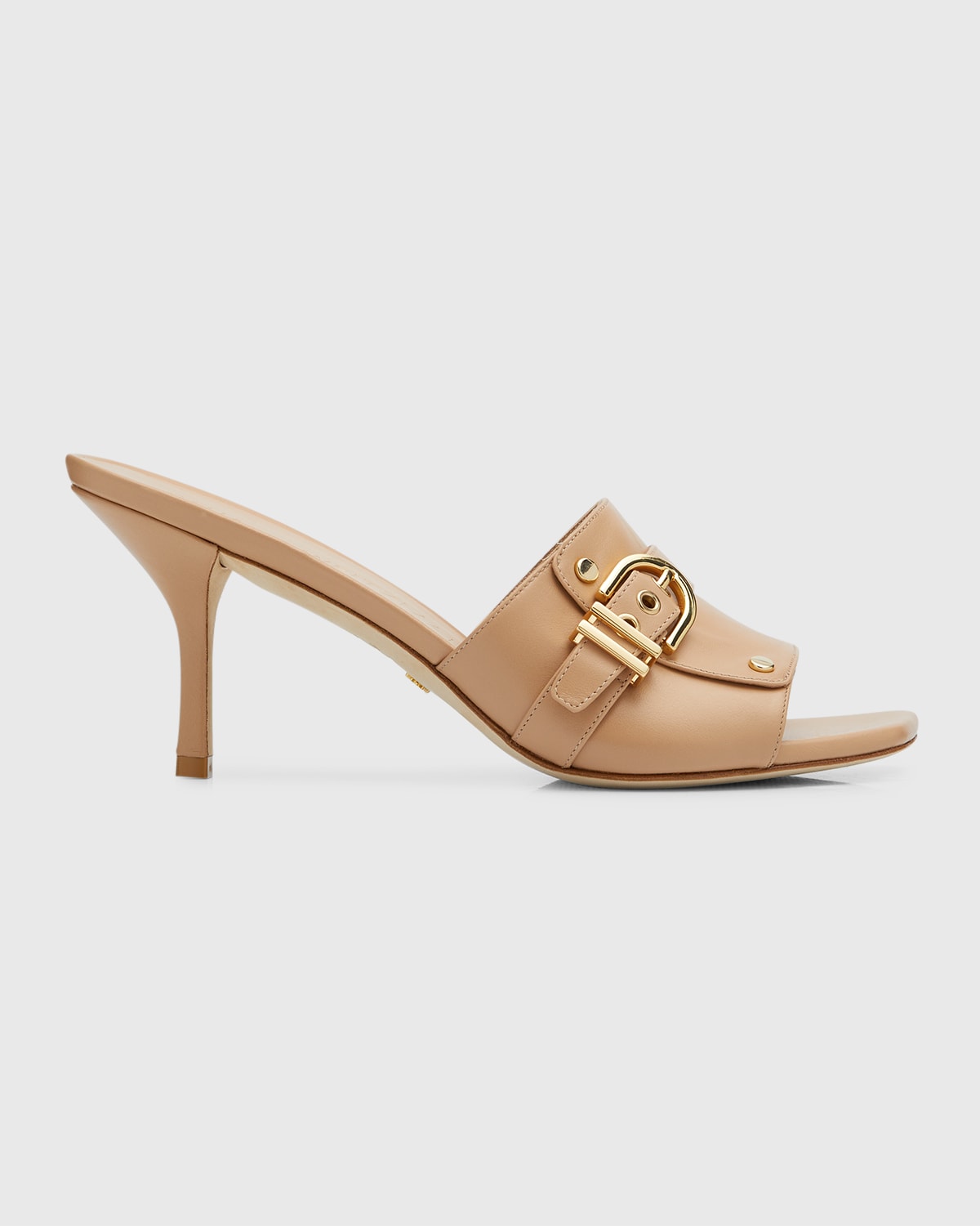 Stuart Weitzman Maverick Belt Mule Sandals In Adobe