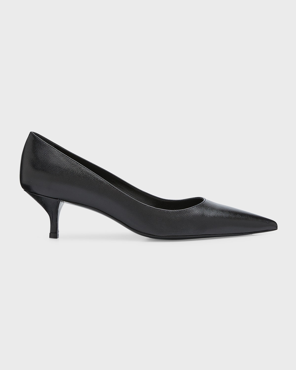 Shop Stuart Weitzman Stuart Leather Kitten-heel Pumps In Black