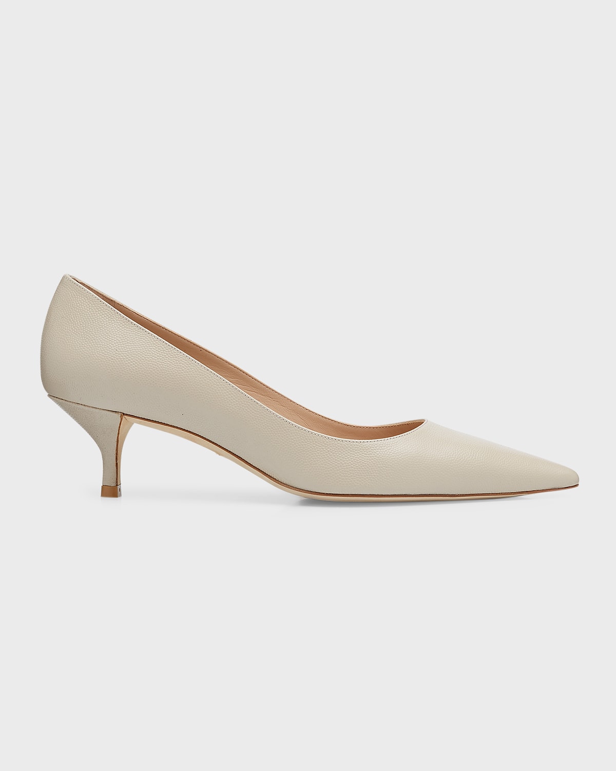 Stuart Weitzman Stuart Leather Kitten-heel Pumps In Dune Leather