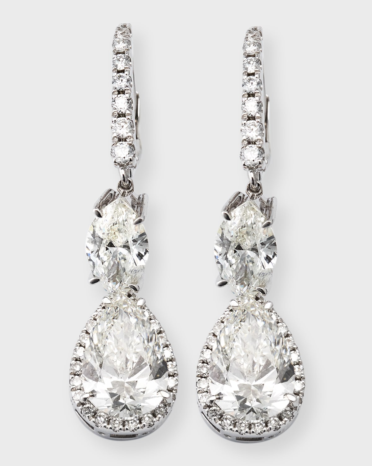 Lab Grown Diamond 18K White Gold Dangle Earrings