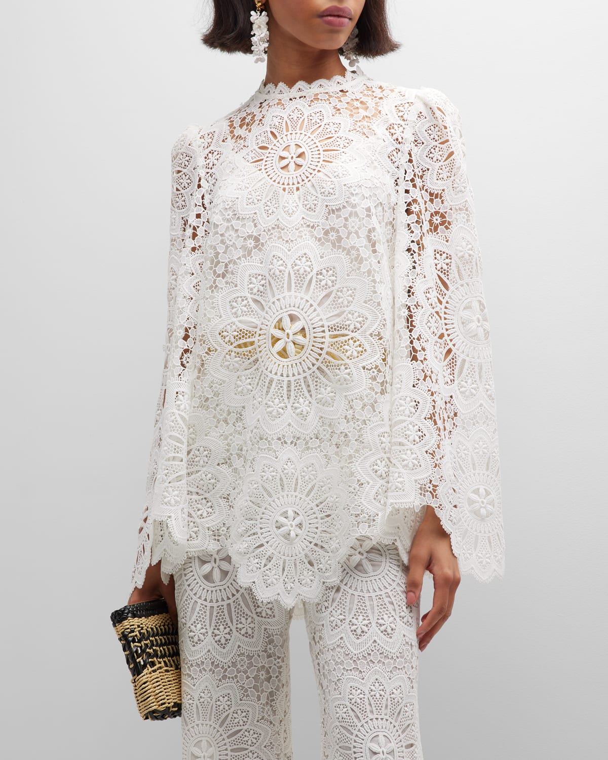 Zimmermann Chintz Doily Lace Top In Ivory