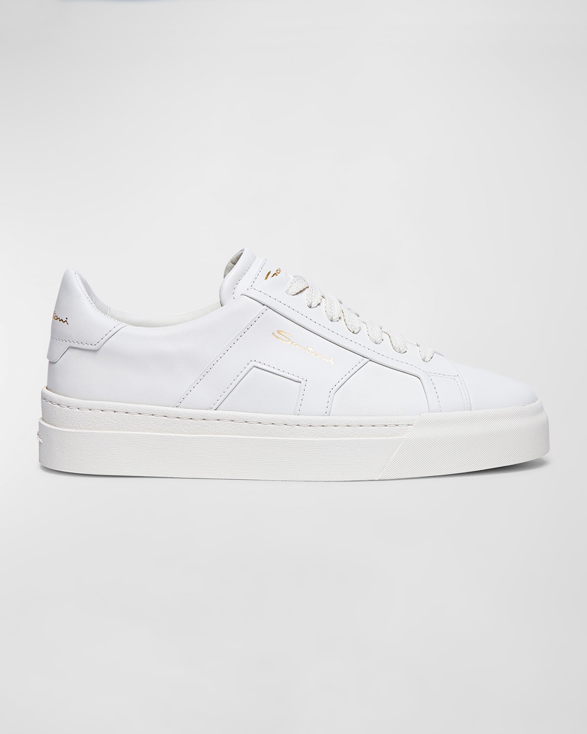 Santoni Dbs6 Leather Low-top Sneakers In White