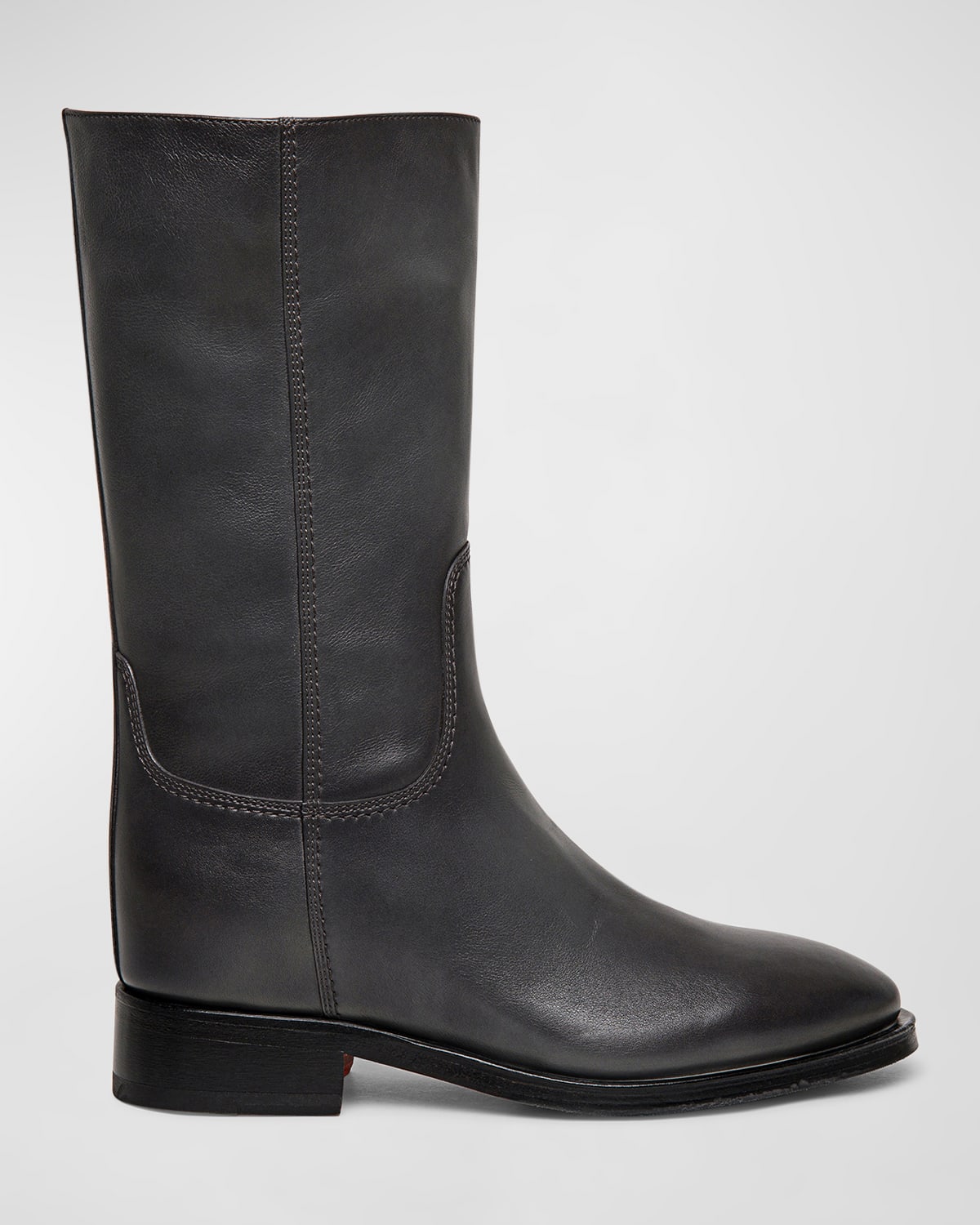 Shop Santoni Fleeces Leather Mid Boots In Grey