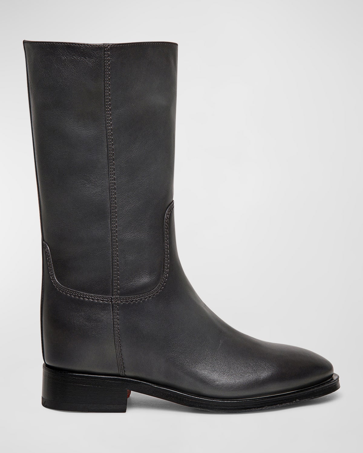 Santoni Knee-length Leather Boots In Grey