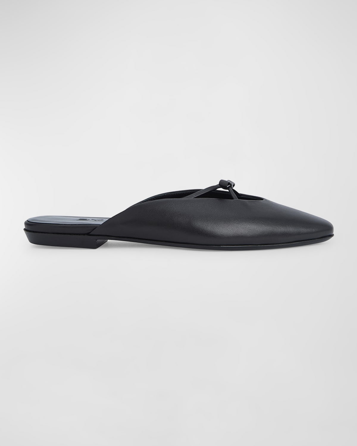 By Far Finn Leather Bow Ballerina Mules In Black