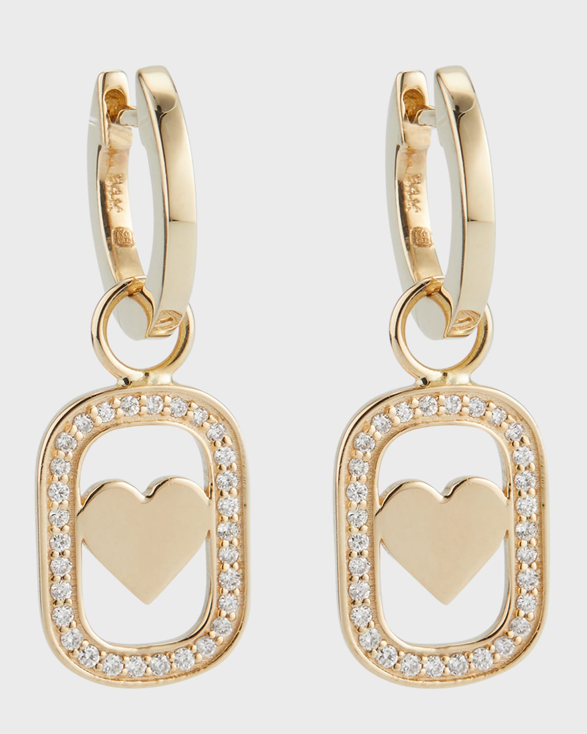 Sydney Evan Open Icon Happy Face And Heart Diamond Earrings In Gold