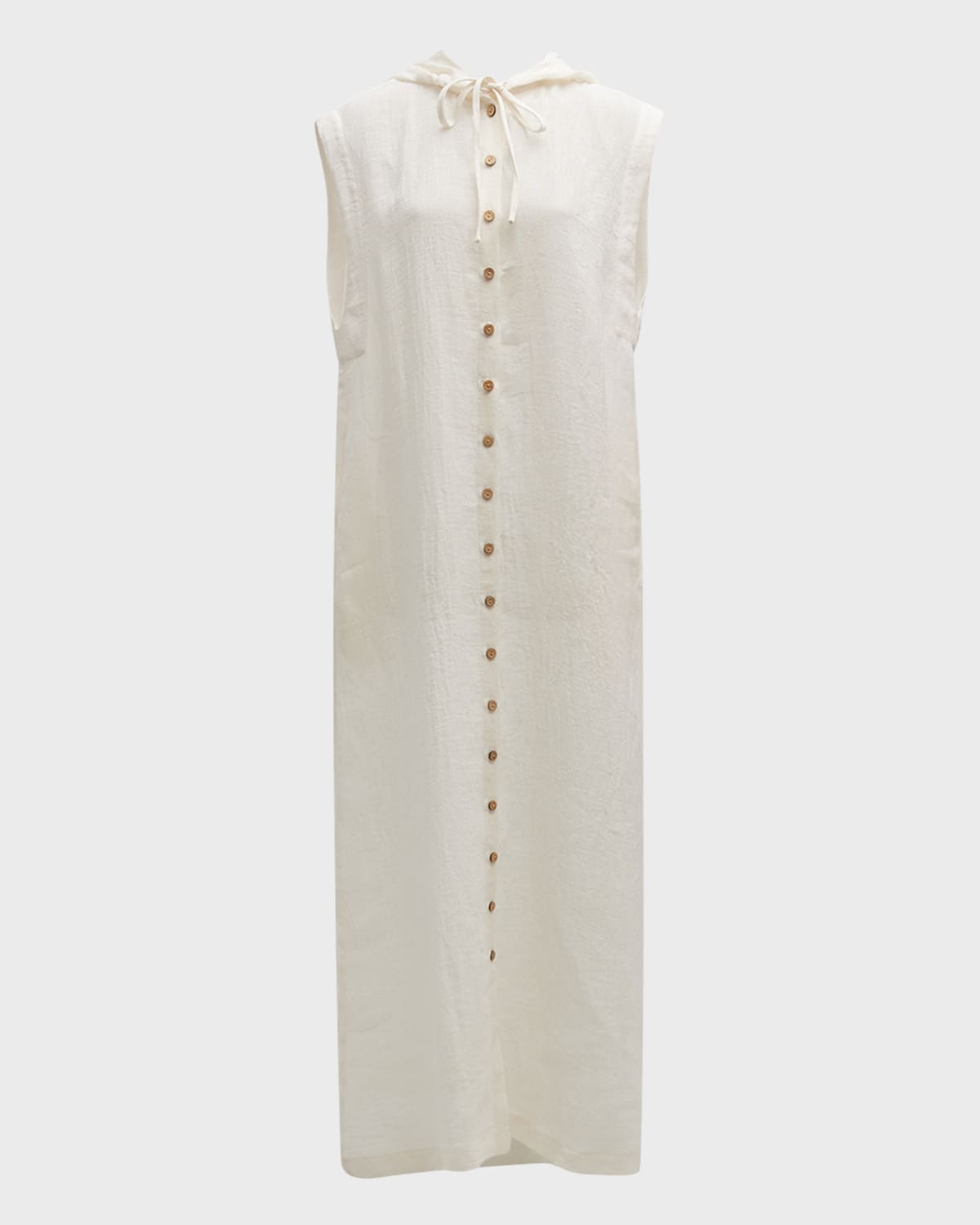 Lisa Marie Fernandez Gauze Button-front Sleeveless Caftan In White