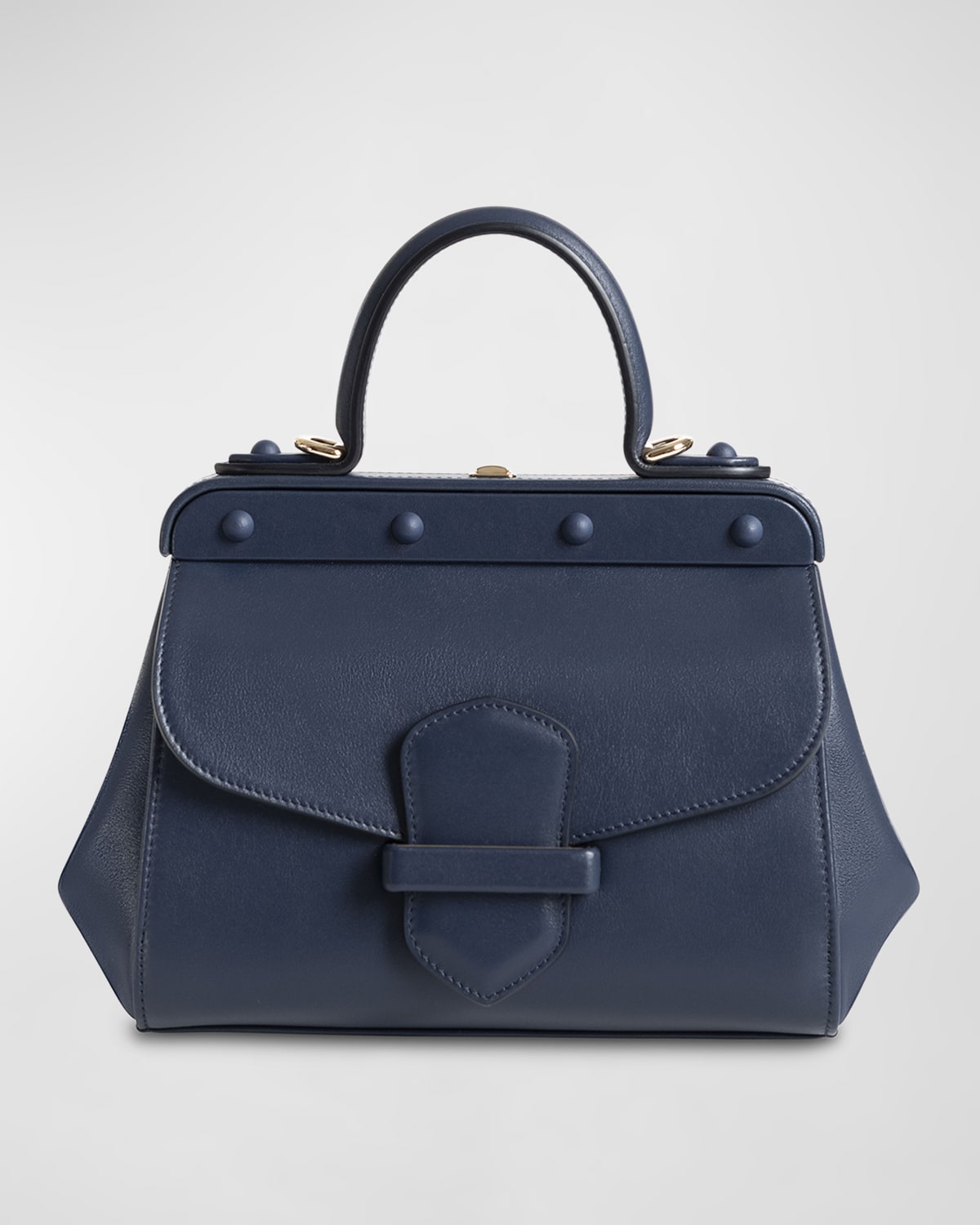 Franzi Margherita Small Leather Top-handle Bag In Night Blue