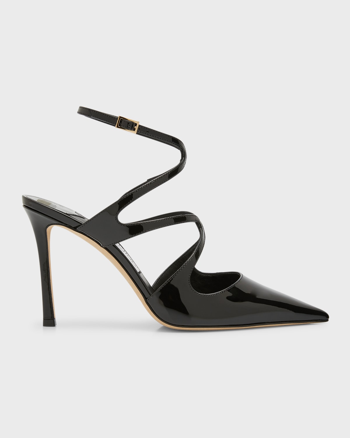 Shop Jimmy Choo Azia Patent Crisscross Pumps In Black