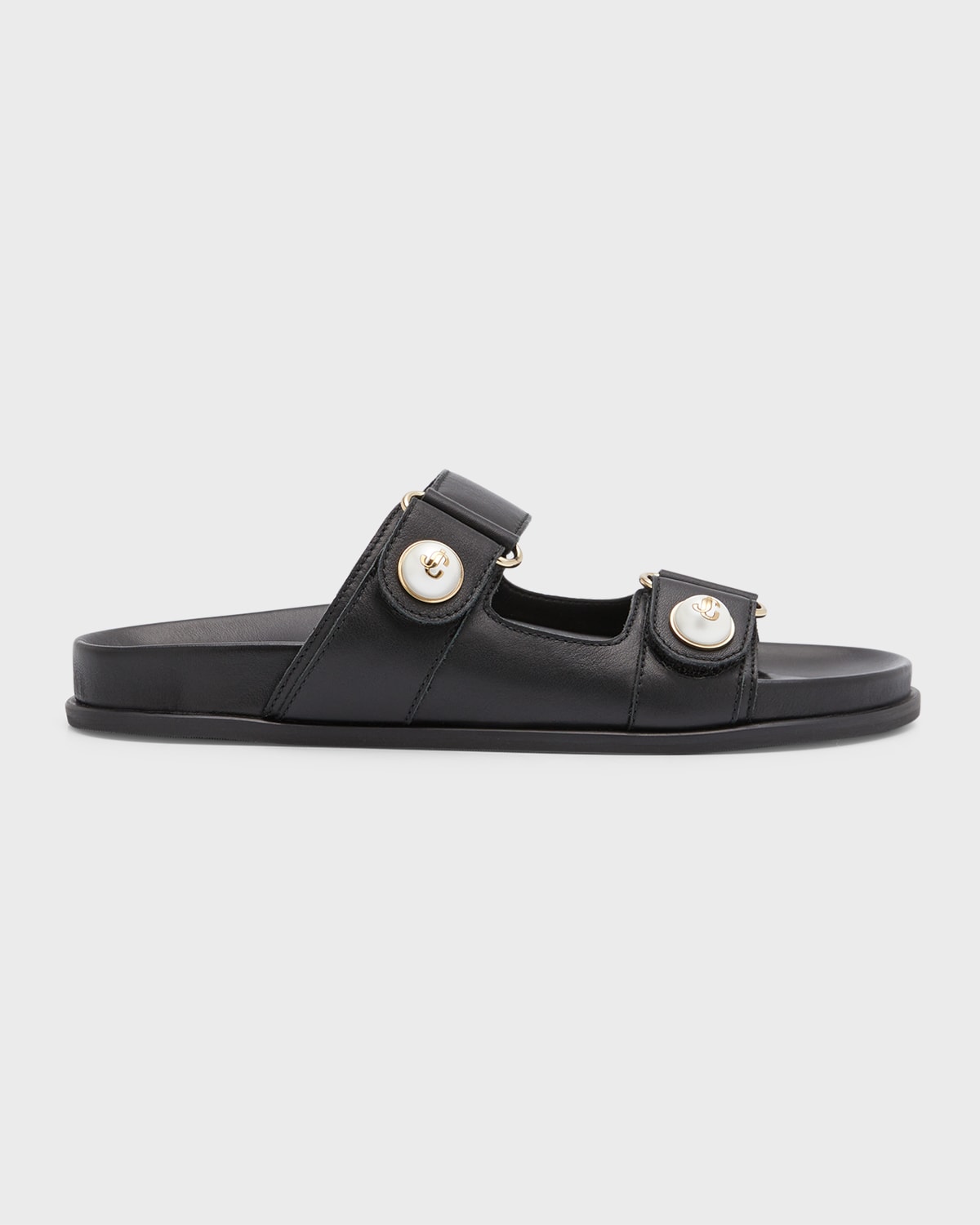 Jimmy Choo Fayence Pearl-embellished Sandals In Black