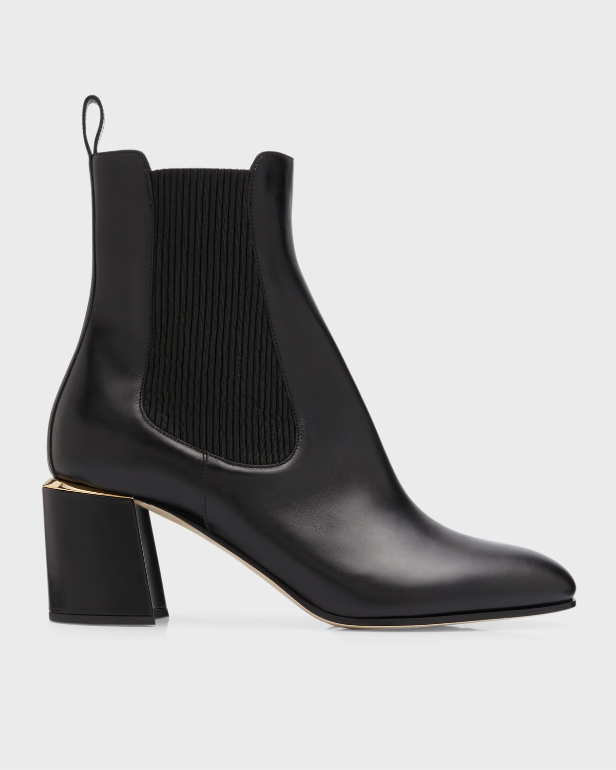 Jimmy Choo Thessaly Calfskin Chelsea Ankle Booties In Black