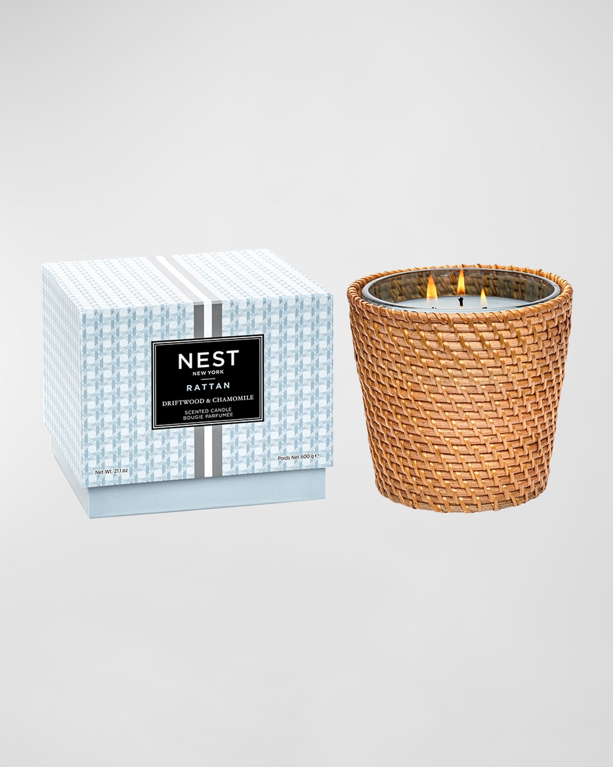 Nest New York Rattan Driftwood And Chamomile 3-wick Candle, 21.2 Oz.