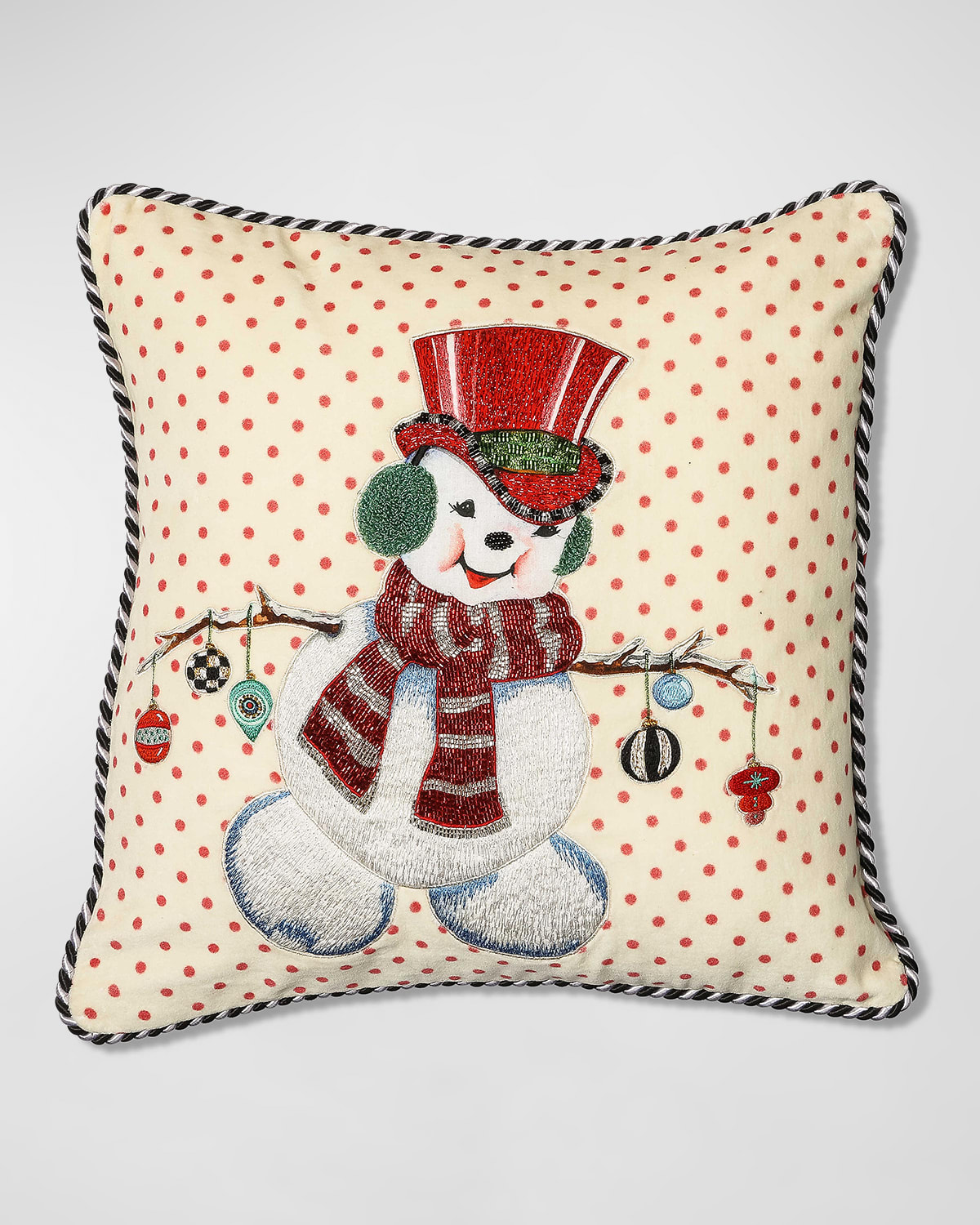 Mackenzie-childs Kitschy Snowman Pillow