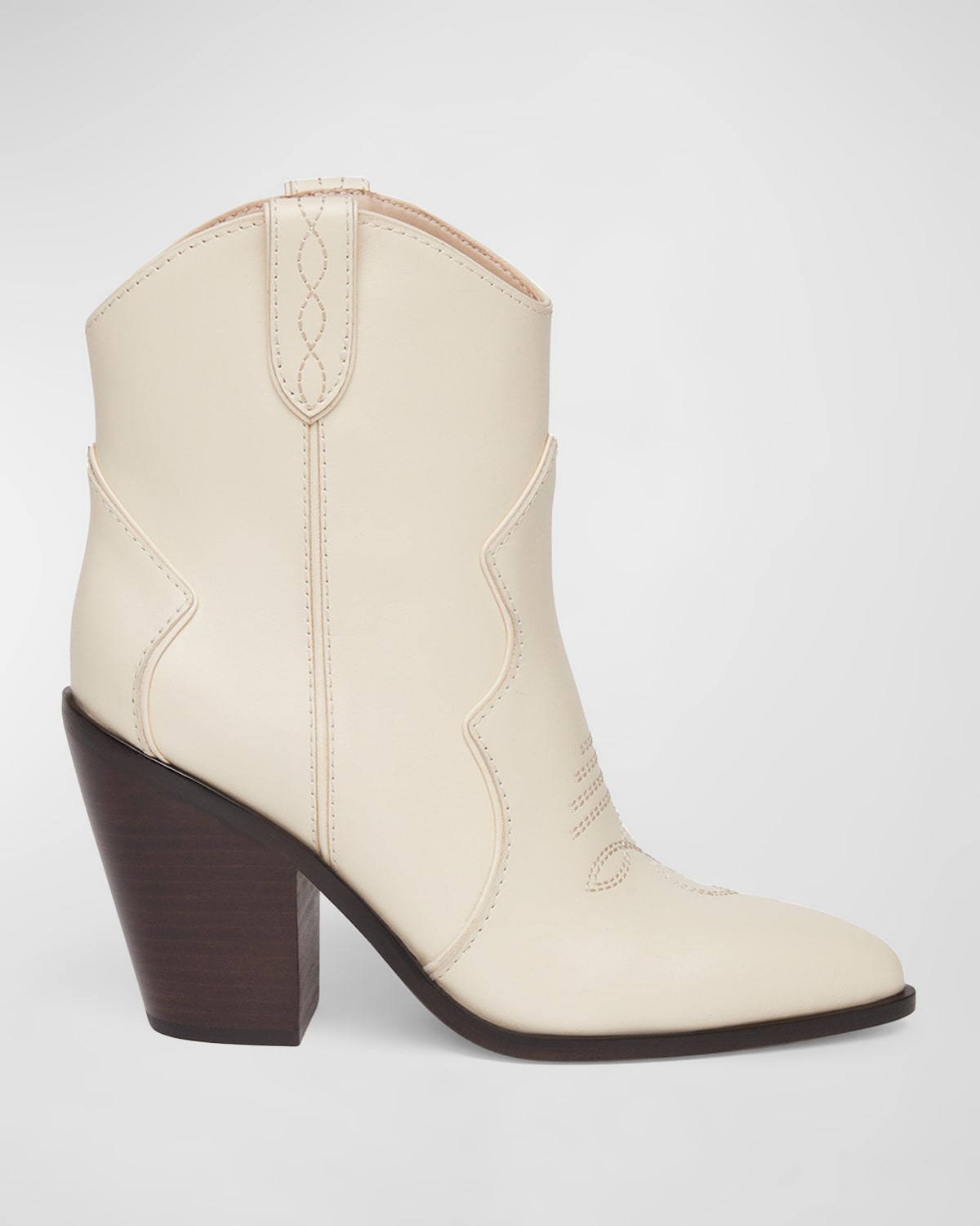 PAIGE PORTER LEATHER WESTERN ANKLE BOOTIES