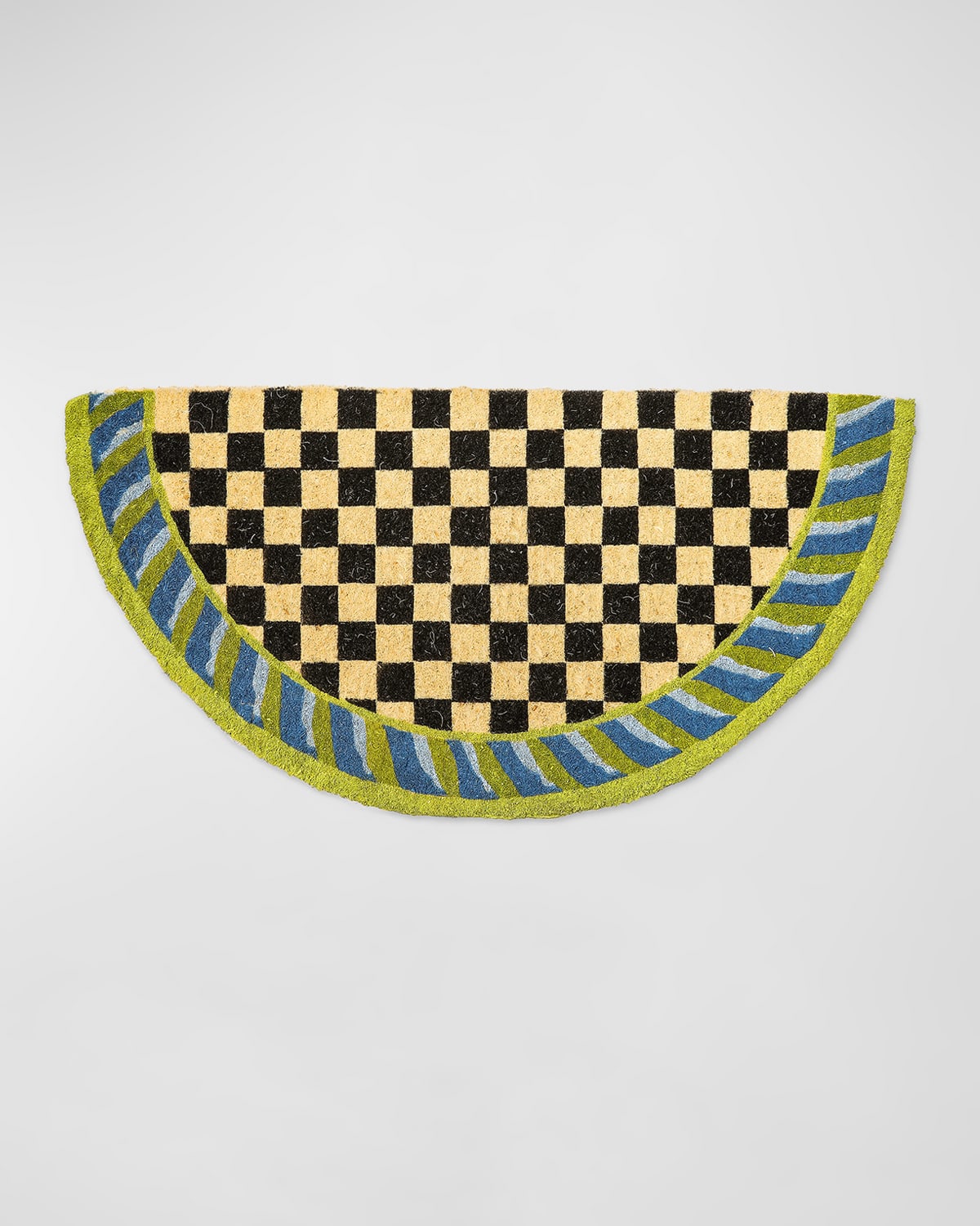 Mackenzie-childs Half Round Courtly Check Entrance Mat