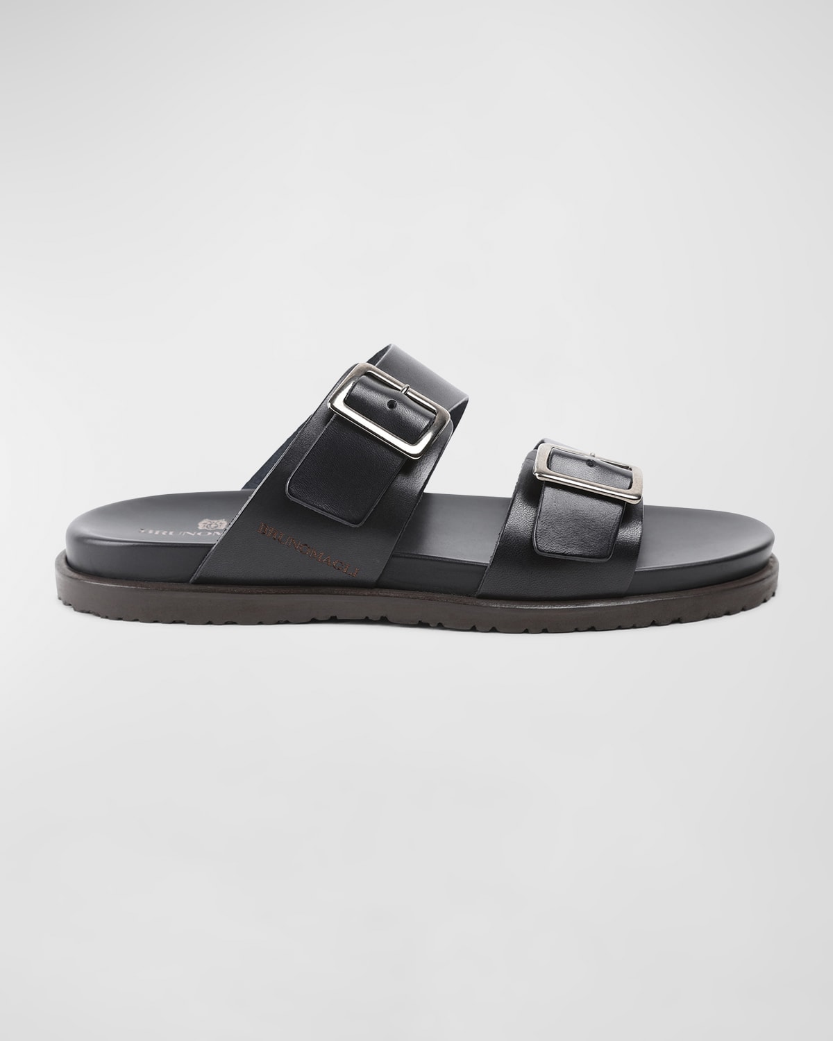 Bruno Magli Men s Erasmo Double Buckle Leather Sandals Smart Closet