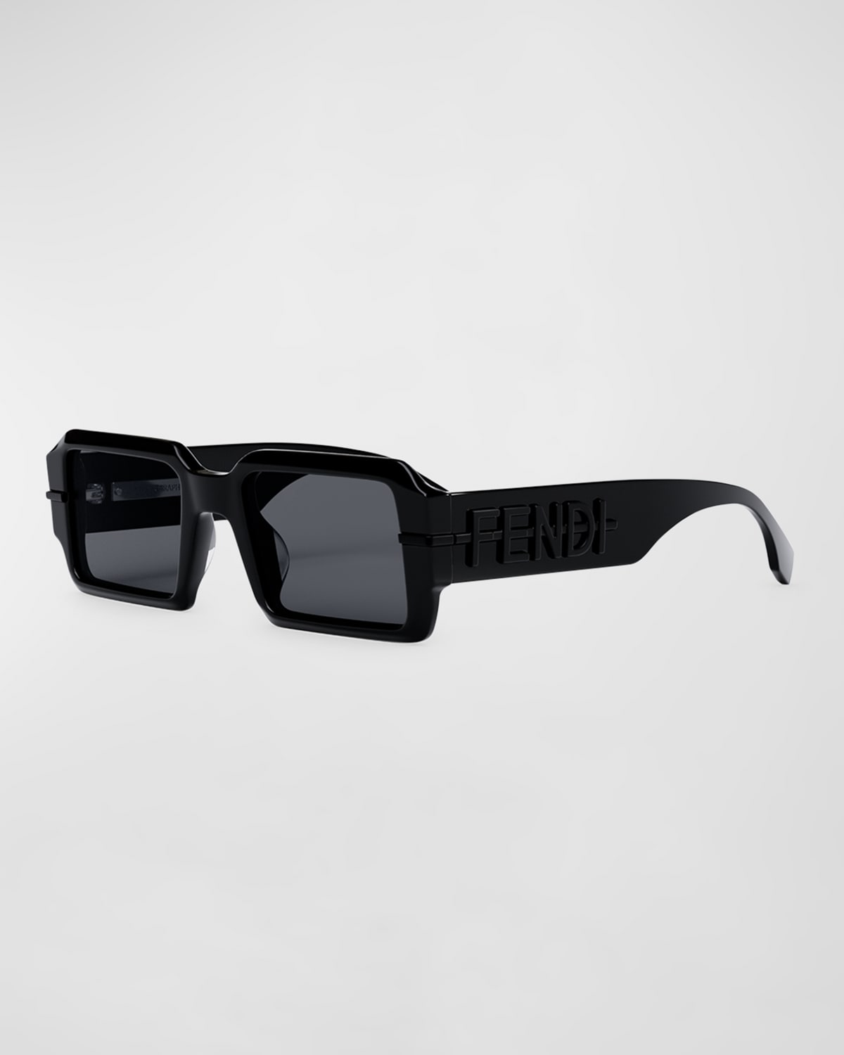 Shop Fendi O'lock Acetate Rectangle Sunglasses In Sblk Smoke