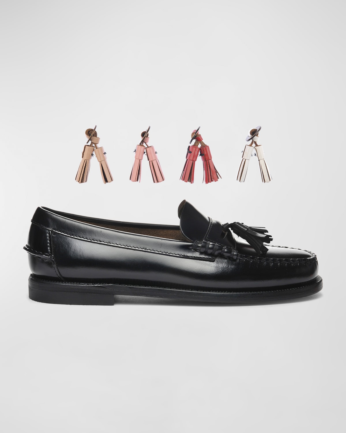 Sebago Dan Classic Leather Tassel Penny Loafers In Black Multicolor