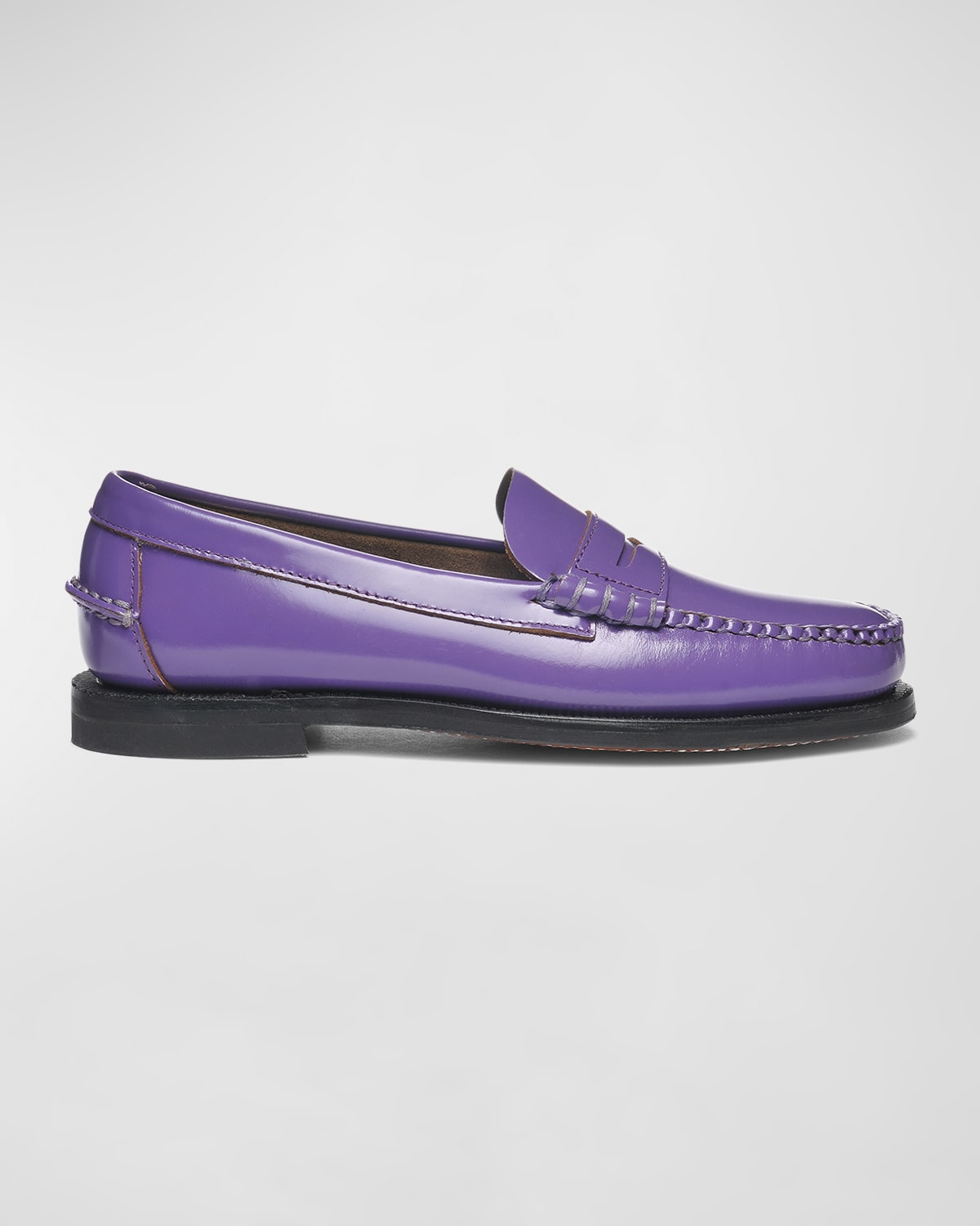 Sebago Classic Dan Leather Penny Loafers In Purple Magic