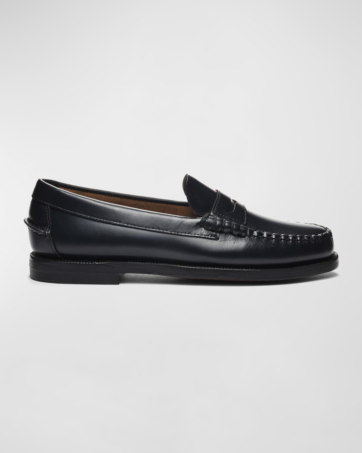 Shop Sebago Classic Dan Leather Penny Loafers In Blue Navy