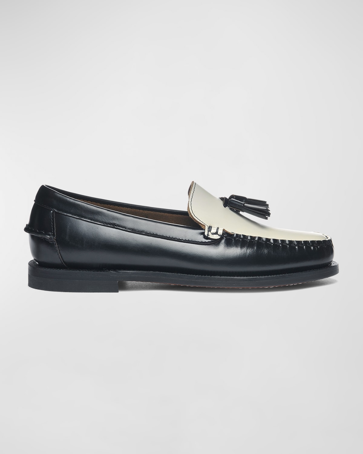 Shop Sebago Classic Will Tassel Penny Loafers In Black-white