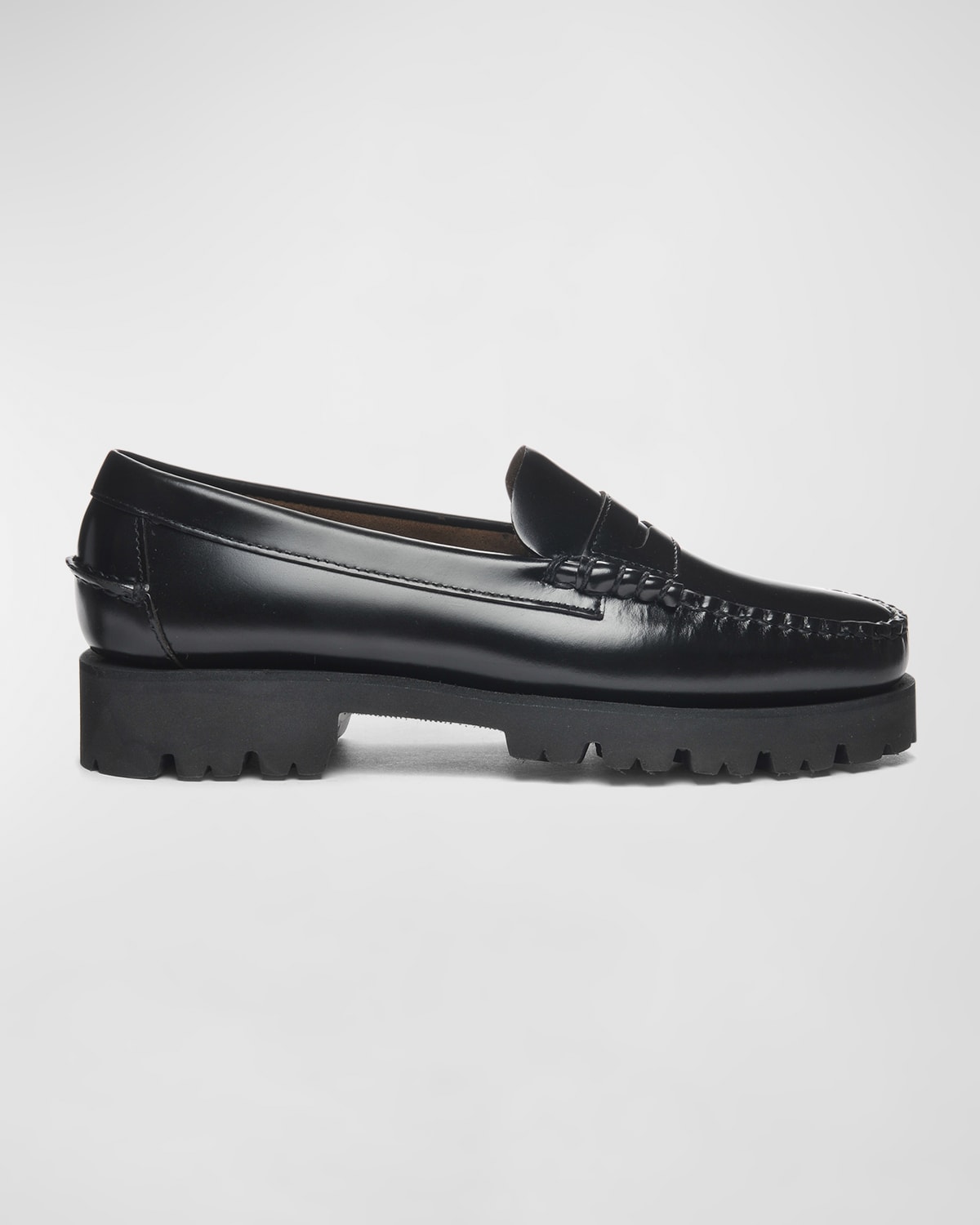 Shop Sebago Dan Casual Lug-sole Penny Loafers In Black