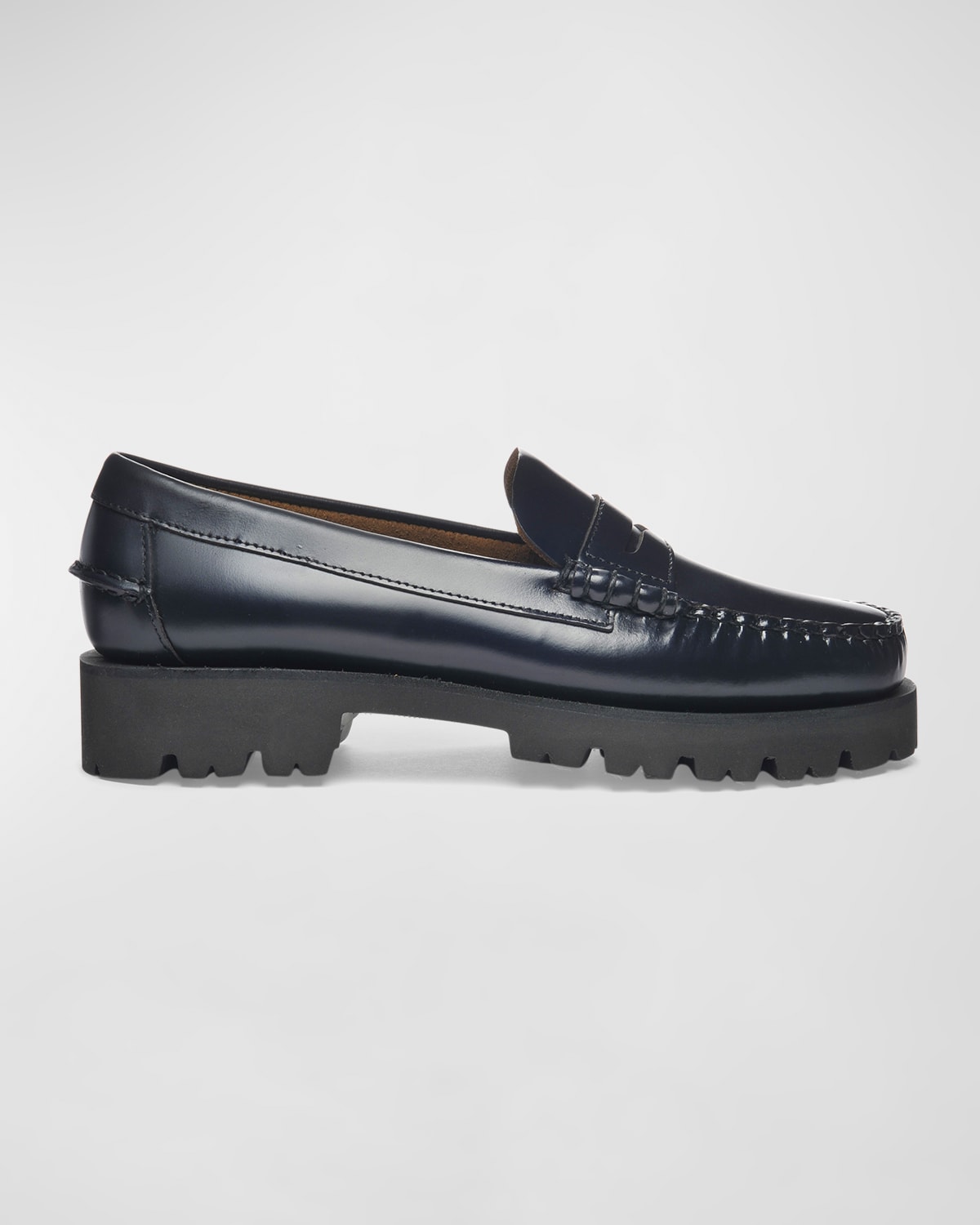 Sebago Dan Casual Lug-sole Penny Loafers In Blue Navy