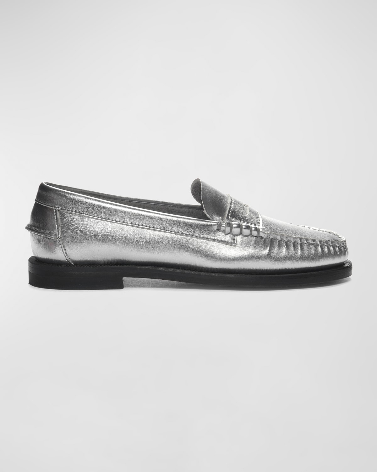 Sebago Metallic Slip-on Loafers In Silver