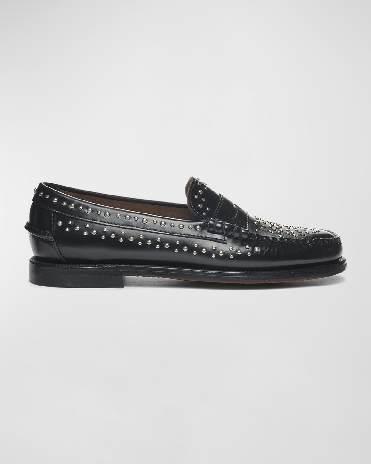 Sebago Classic Dan Bordeaux Leather Loafers In Black