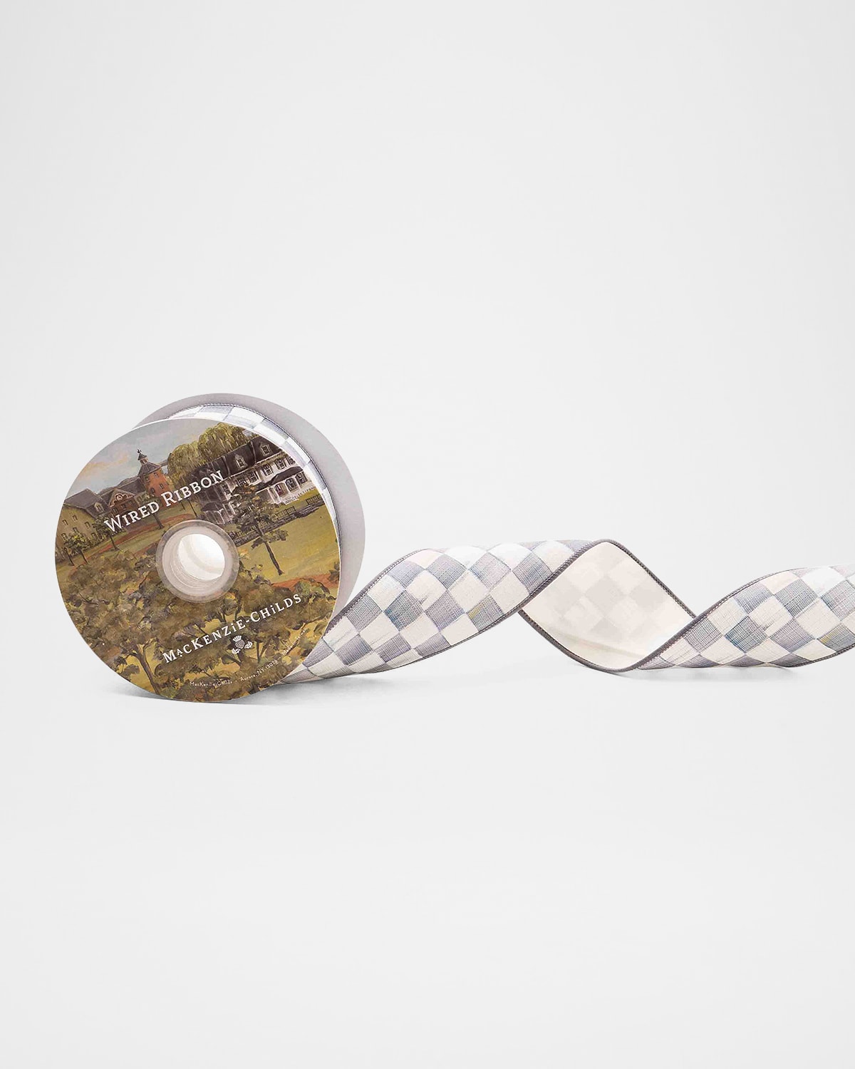 Mackenzie-childs Sterling Check Ribbon, 2"w X 10 Yards