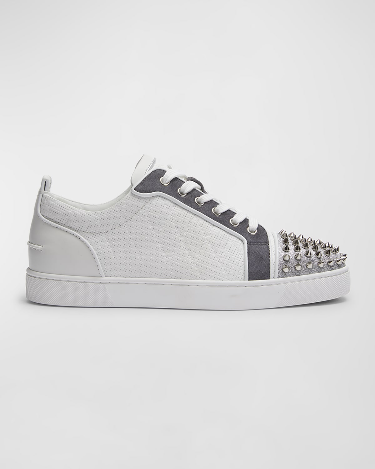 Christian Louboutin Men's Louis Junior Spikes Leather Sneakers