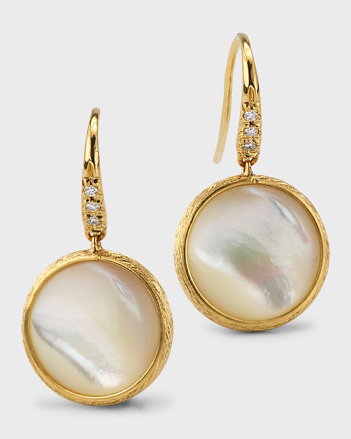 Marco Bicego Jaipur Color Drop Earrings with Diamonds and Mother-of-Pearl