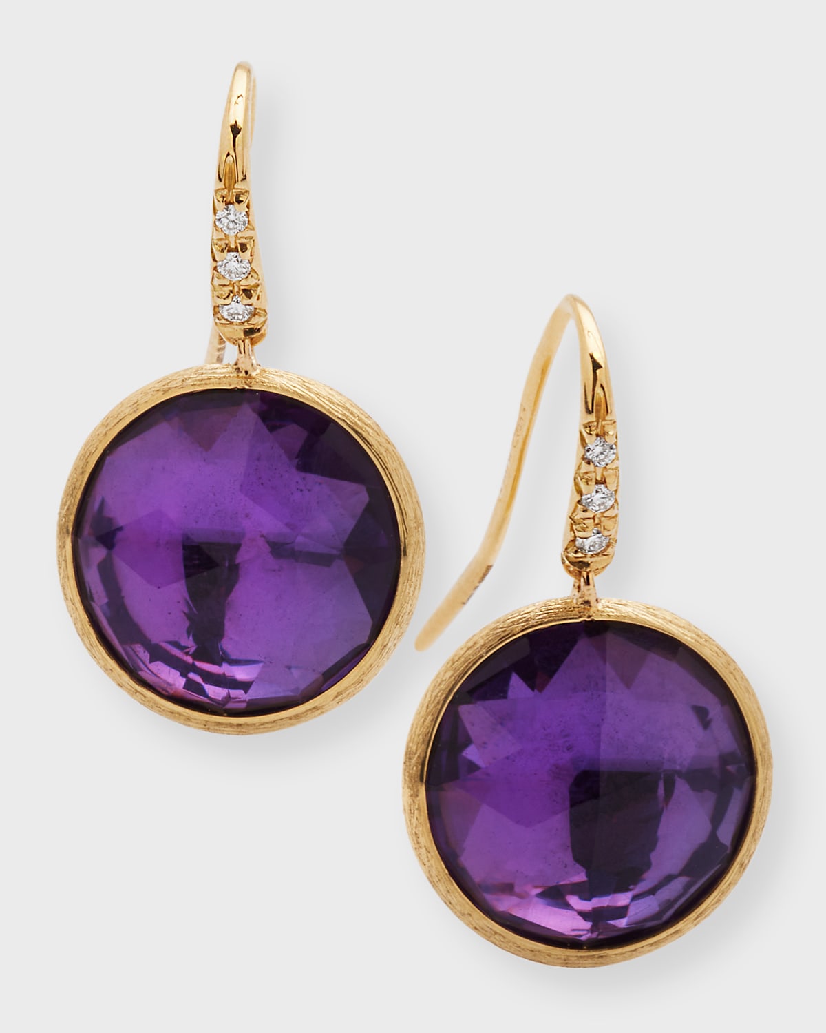 Marco Bicego Jaipur Color Drop Earrings with Diamonds and Amethyst